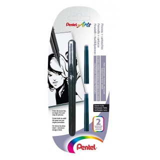 CANETA PINCEL PENTEL PRETO TINTA DA CHINA CANETA PINCEL PENTEL PRETO TINTA DA CHINA